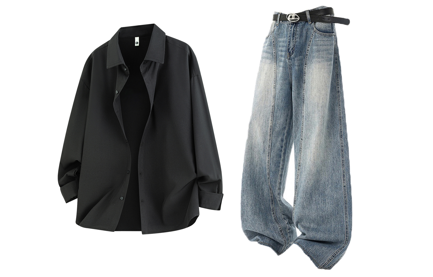 

Повседневная спортивная одежда Unisex V-образный вырез Moderate X1617, черный top (long-sleeved)+синий pants