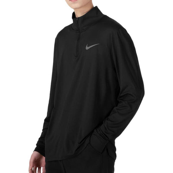 Футболка men's training sports half zipper long sleeves black t-shirt Nike, черный — фото 4