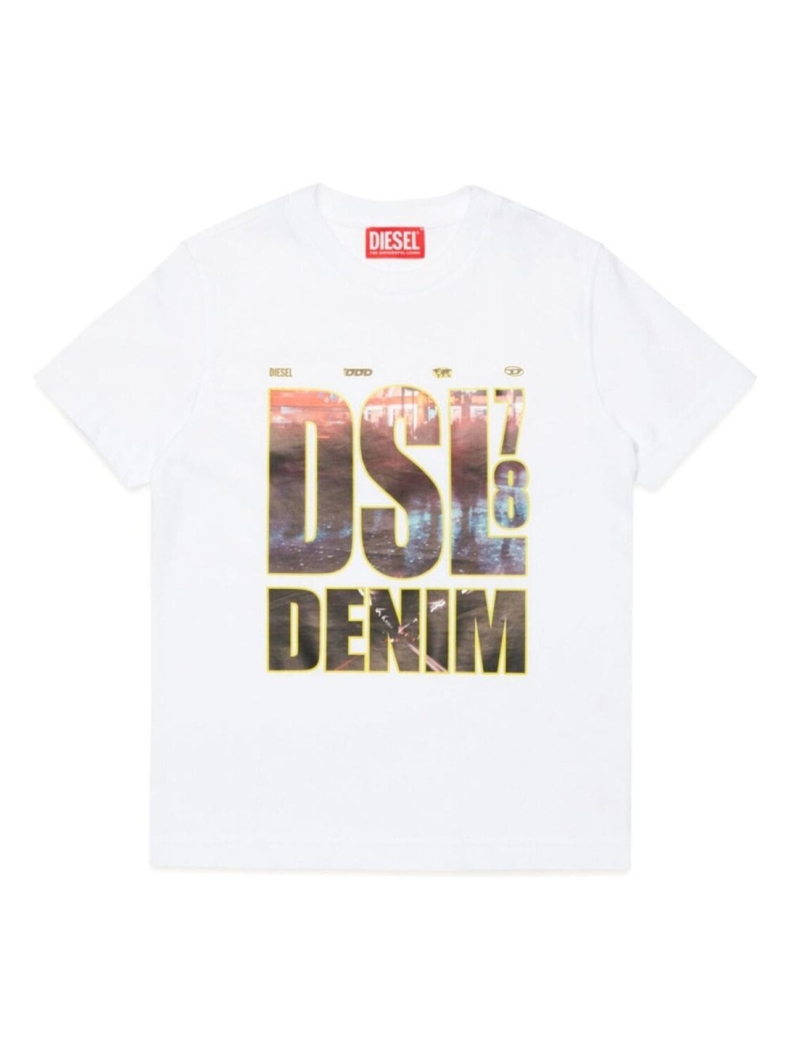 

Diesel Kids футболка с принтом DSL78, белый