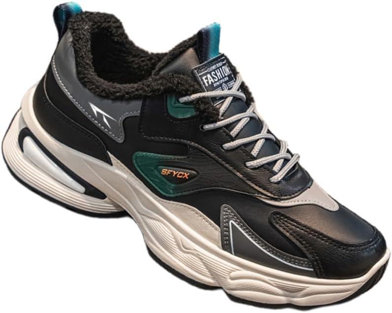 

Мужские зимние ботинки - толстая внутренняя отделка для тепла и комфорта. Спортивная обувь для улицы. Толстая подошва для устойчивости и прочности. Подходит для любых случаев Fmshi, черный