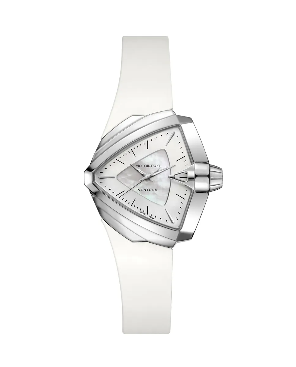 

Женские часы Ventura S H24251391 с каучуковым ремешком Hamilton, белый