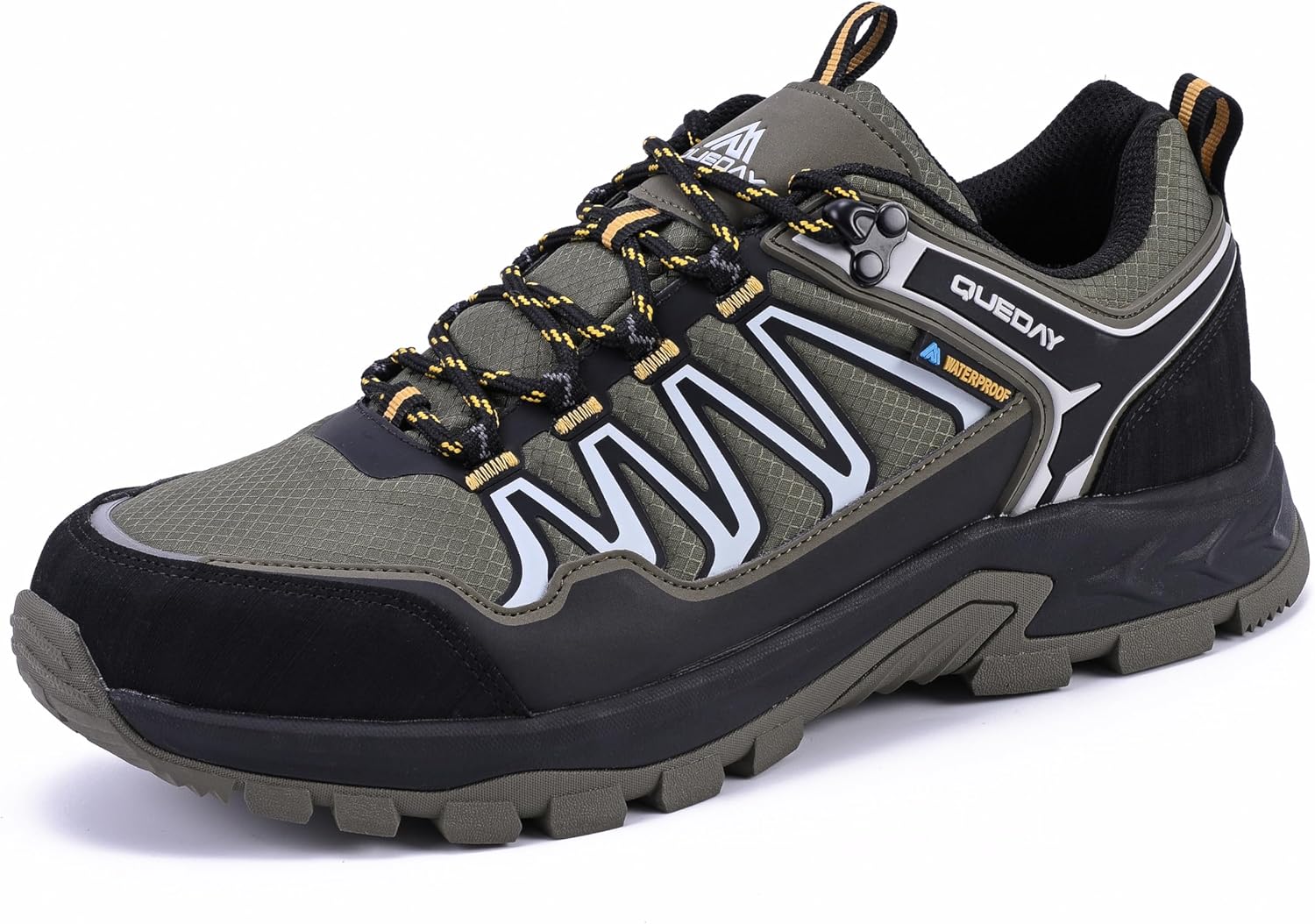 

Водонепроницаемые походные ботинки Queday для мужчин, легкие прогулочные кроссовки для ежедневных походов, треккинга, троп, кемпинга и скалолазания, зеленый