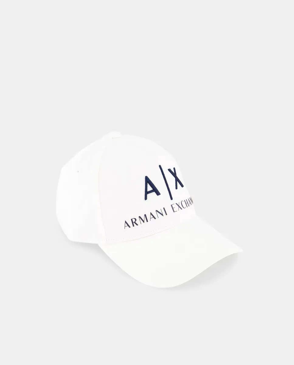 

Мужская бейсболка с крупным вышитым логотипом Armani Exchange, белый