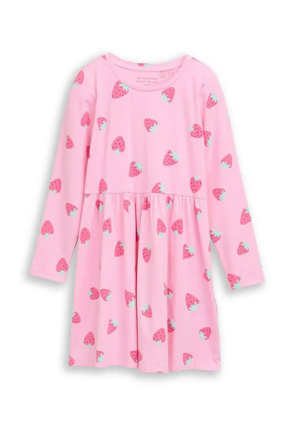 Платье-Джерси с принтом по всей поверхности Tom Tailor, Big Pink Strawberry Print