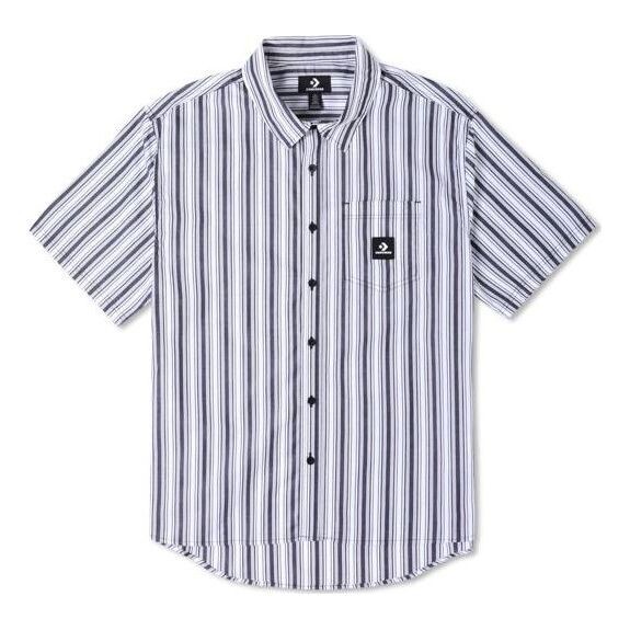 

Рубашка striped short sleeve button down 'blue' Converse, синий