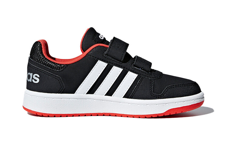 Детские кроссовки для скейтбординга Hoops 2.0 PS Low-top, черные/белые/красные Adidas Neo — фото 2