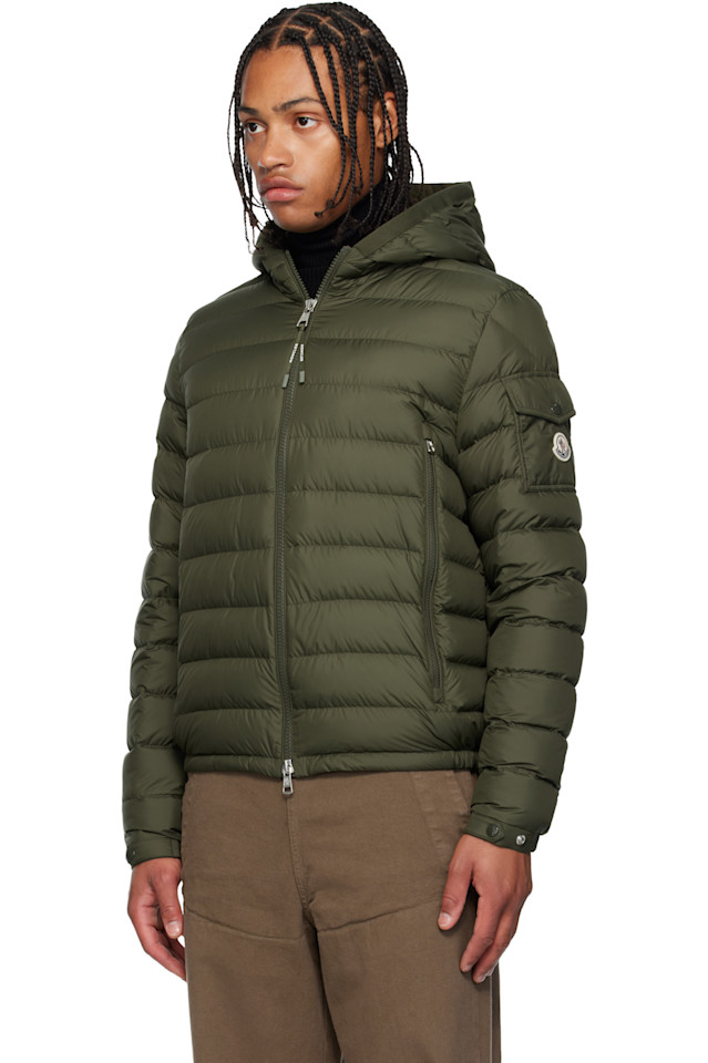 Moncler Пуховая куртка Khaki Galion с капюшоном, короткая — фото 4