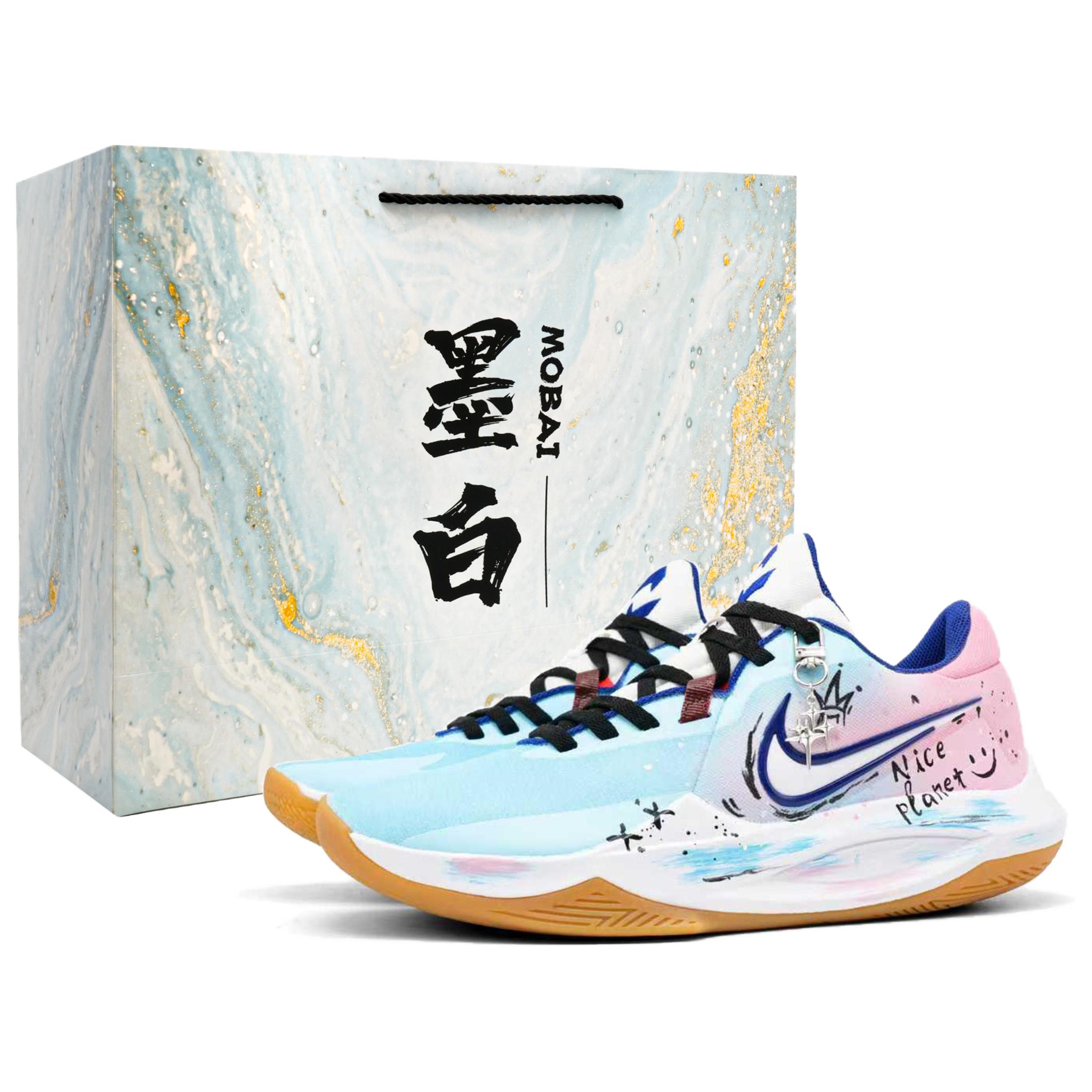 

Nike Точность 6 устойчивые к истиранию суперлегкие низкие баскетбольные кроссовки мужские pink blue