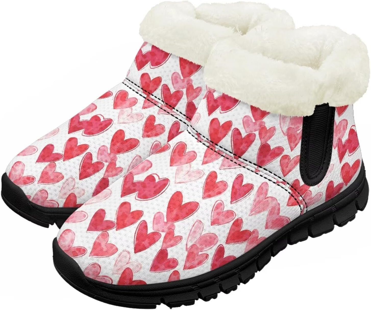 

Зимние ботинки для малышей для мальчиков и девочек, утепленные и очень легкие с плюшевой подкладкой и подошвой с противоскользящим эффектом Chririnla, Pink Heart