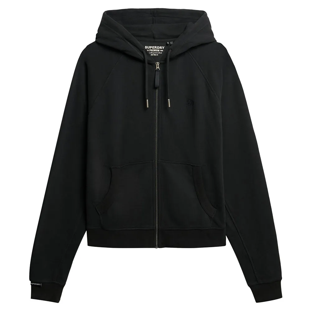 Толстовка Superdry Studios с полной застежкой-молнией свободного кроя, черный — фото 3