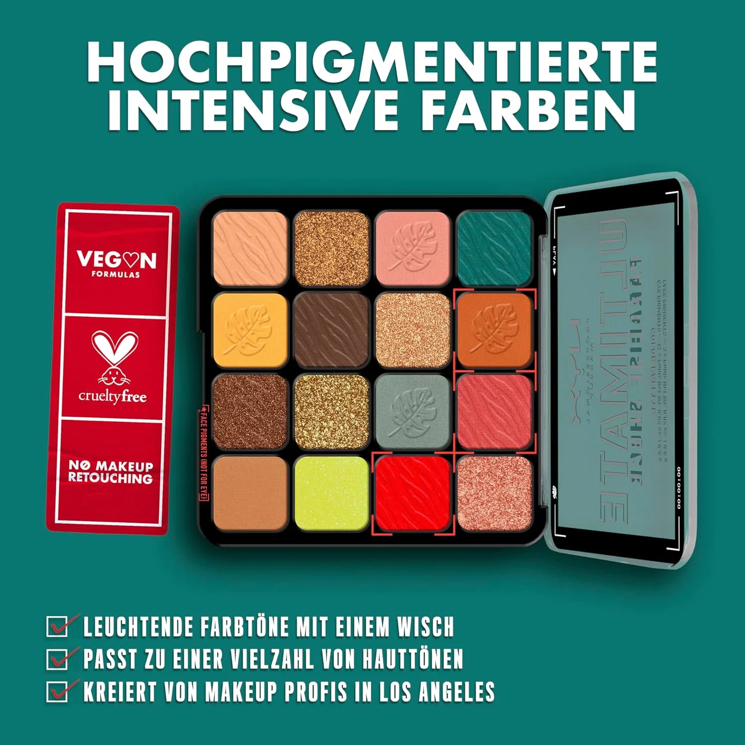 Палетка теней для век «Ultimate Shadow - Tropic Shock» с 16 оттенками от NYX Professional Makeup Nyx Professional Makeup, Tropic Shock — фото 3
