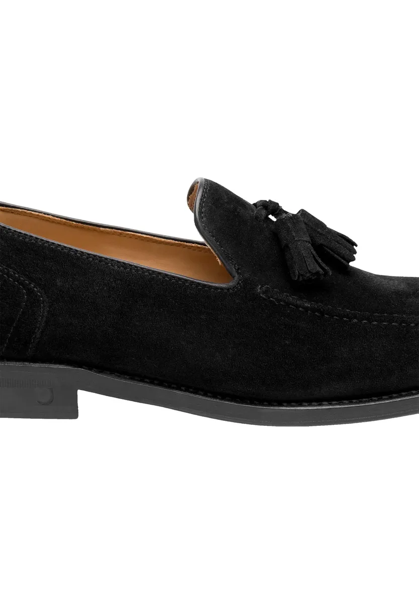 Лоферы Henry Stevens "Haywood TL business Shoes", мужские полуботинки кожаные ручной работы, костюмные туфли-тапочки, черный — фото 3