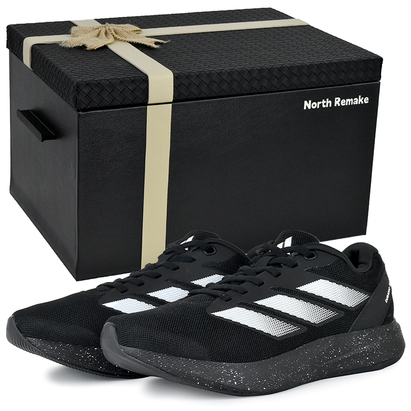 

Adidas Дурамо RC амортизирующие и дышащие низкие кроссовки для бега унисекс черно-белые черно-белые подарочная упаковка 2, цвет Black White-Gift Box 2