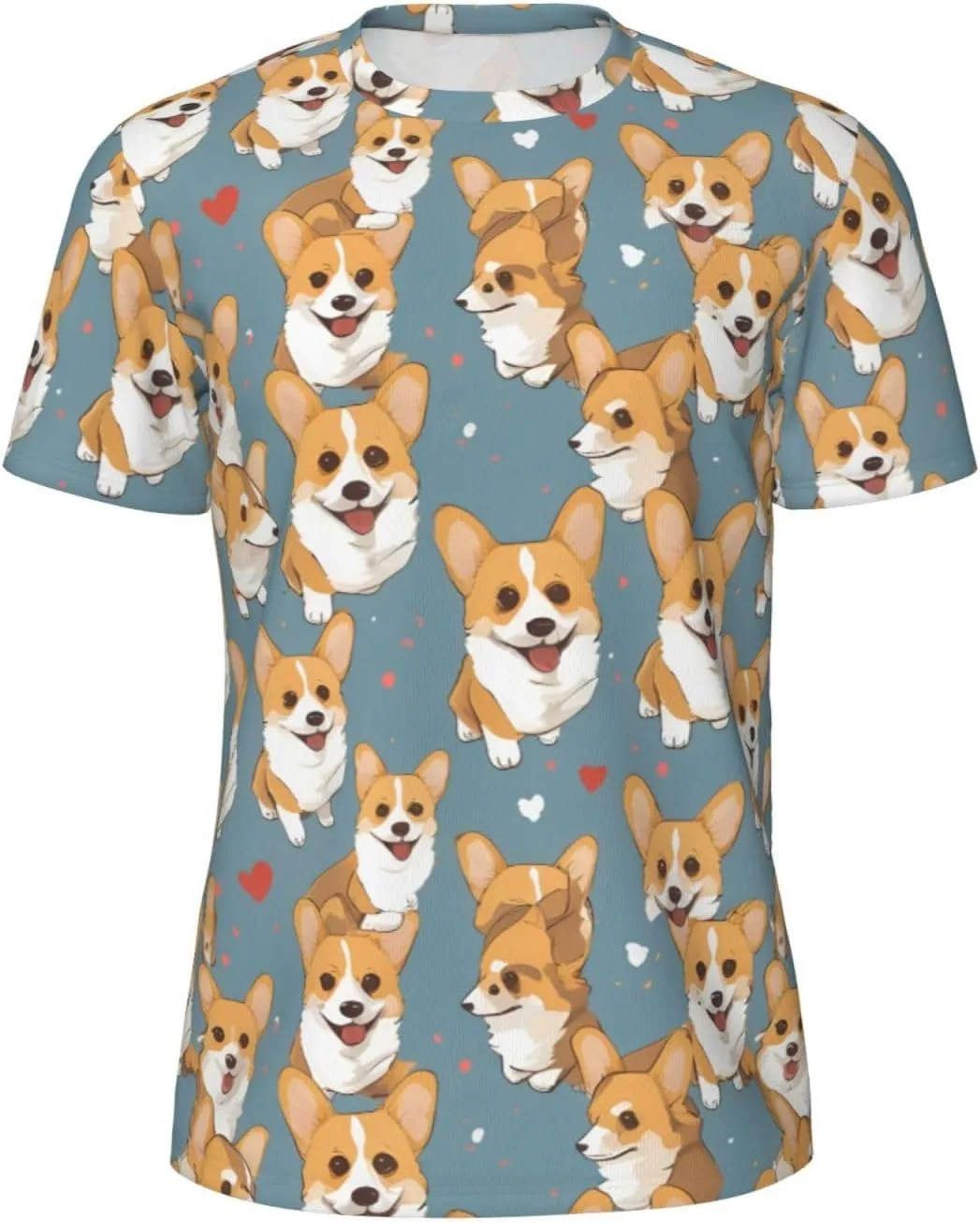 

Футболка Corgi Cute Dog Print летняя мужская с коротким рукавом SDFHU