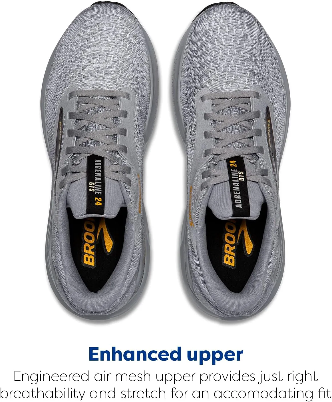 Мужские беговые кроссовки Brooks Adrenaline GTS 24 с поддержкой, белый/золотой — фото 3