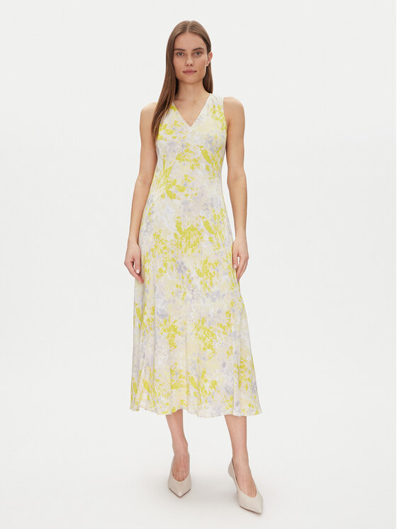 

Летнее платье стандартный крой Print Abstract Ecovero Vn Dress LV044B059G Calvin Klein, желтый