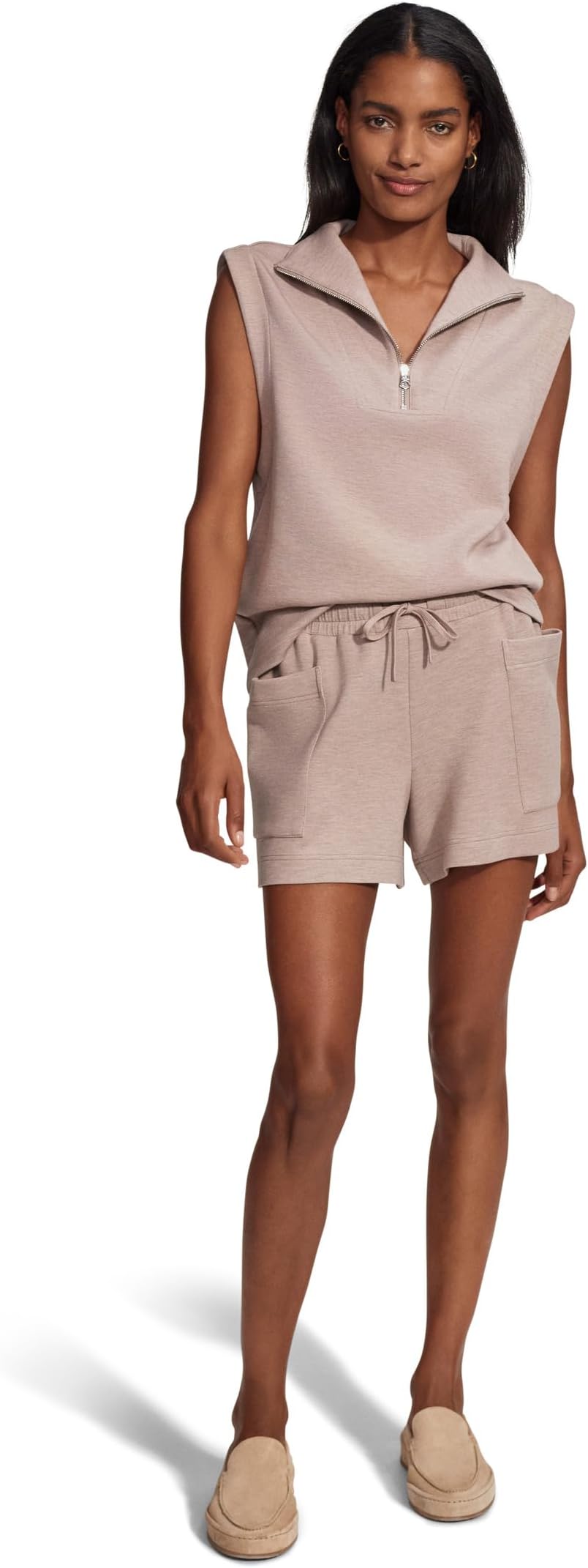 

Шорты Varley Isabella Mid-Rise Shorts, цвет Taupe Marl