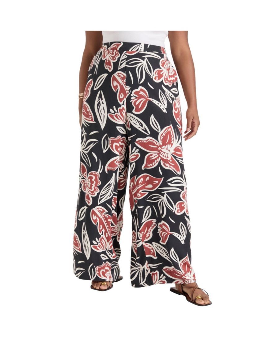 

Женские широкие брюки June + Vie на резинке June & Vie, Batik floral