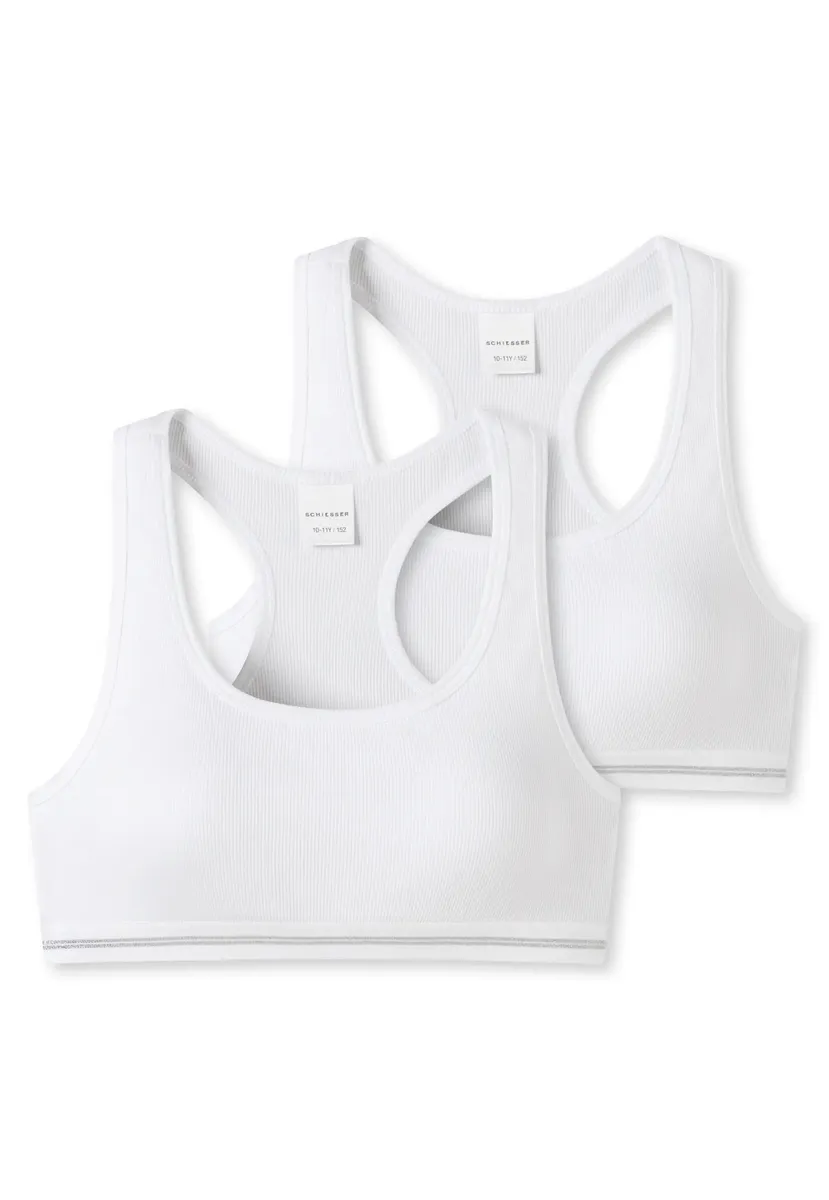 

Бюстье Schiesser "Long Life Cotton" со спортивной спинкой-борцовкой, белый