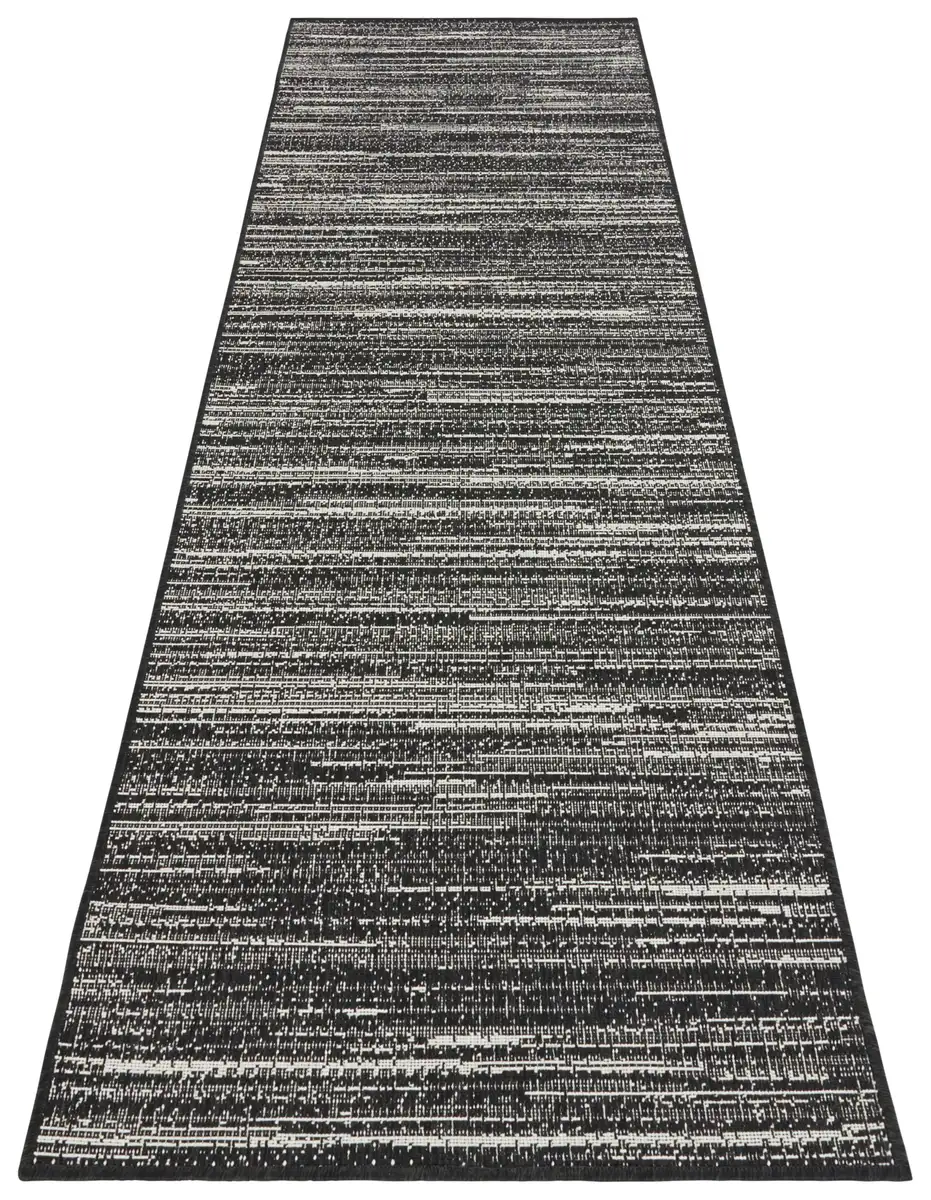 

ELLE DECORATION Runner "Mèlange", прямоугольный, плоского переплетения, для внутреннего и наружного использования, современный двусторонний ковер, балкон, гостиная 80х350 см, темно-синий/белый