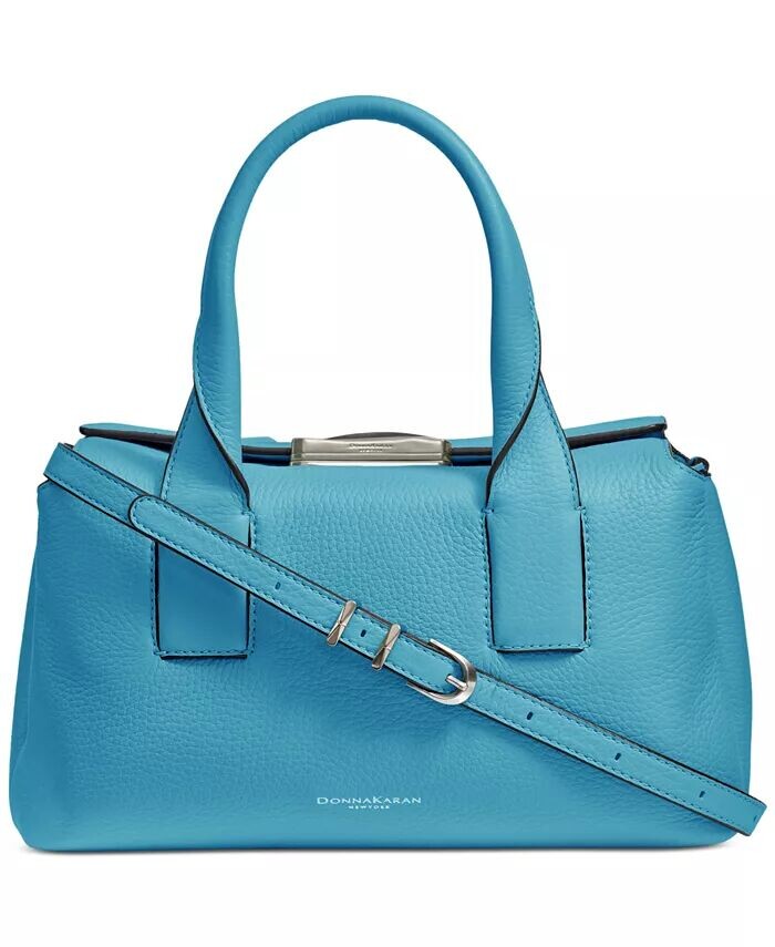 

Donna Karan Amagansett Сумка-портфель из мягкой кожи со скульптурной застежкой-магнитом Donna Karan New York, синий