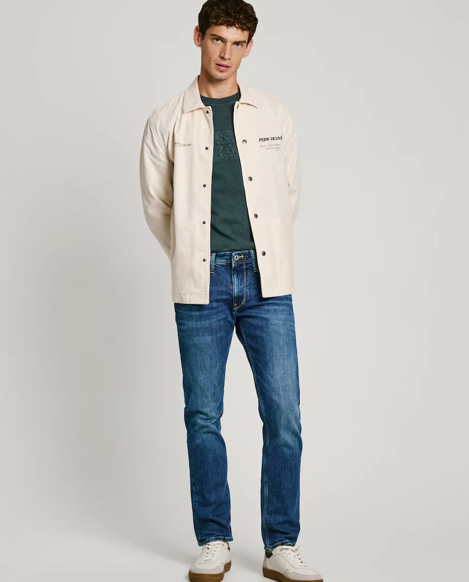 

Мужские джинсы Cash Fit Regular с эффектом потертости Pepe Jeans, синий