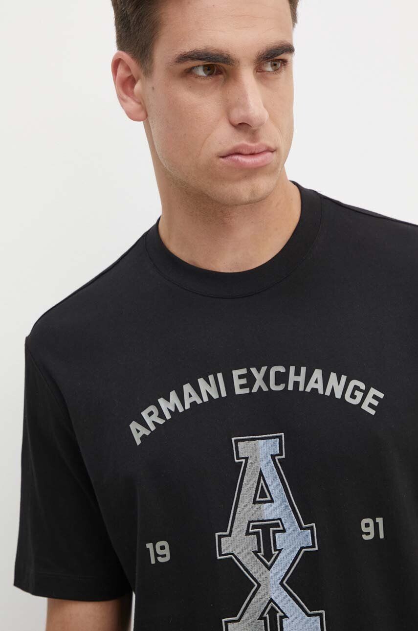 

Хлопковая футболка Armani Exchange, черный