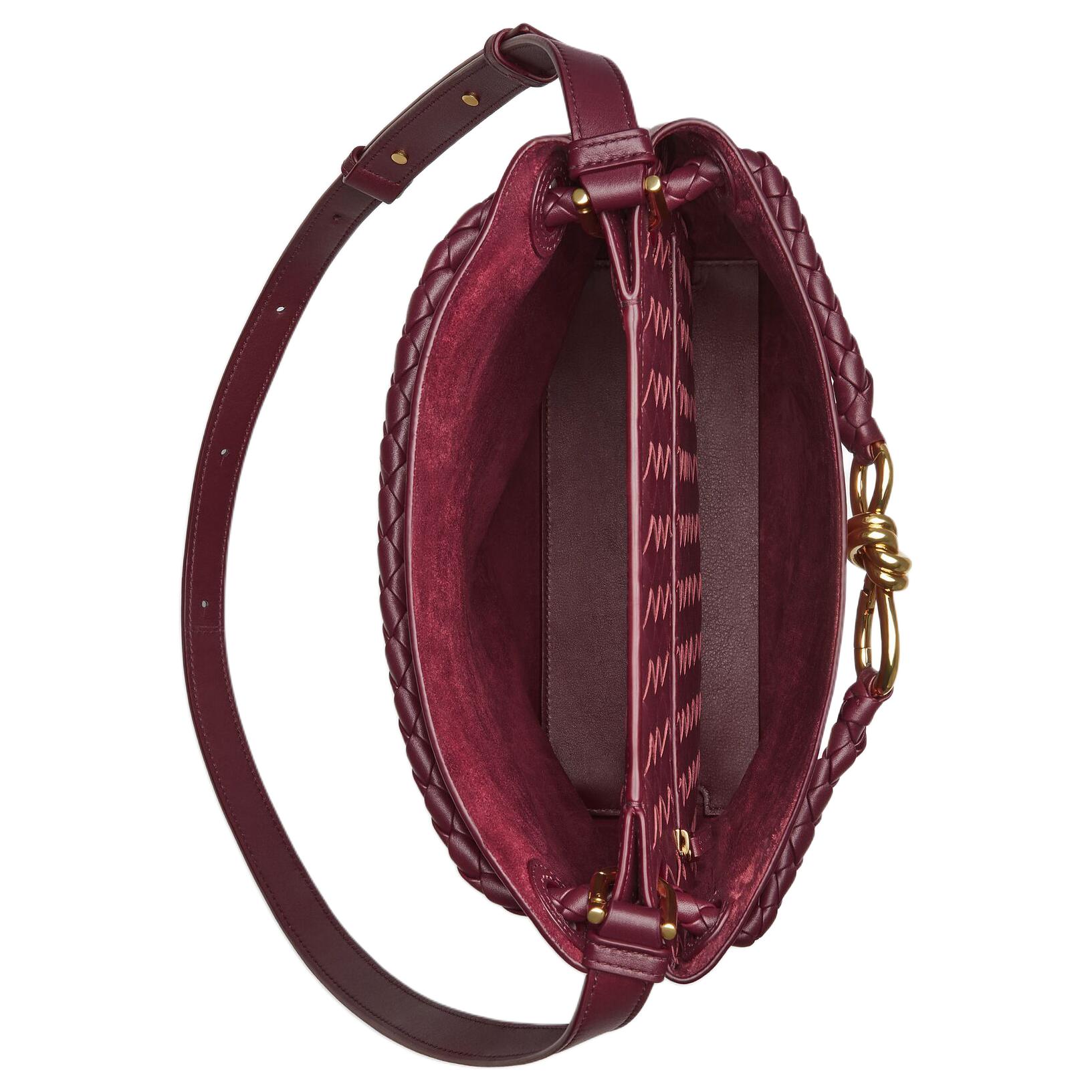 Сумка через плечо Andiamo Series из коровьей кожи для женщин Barolo Burgundy Bottega Veneta — фото 2