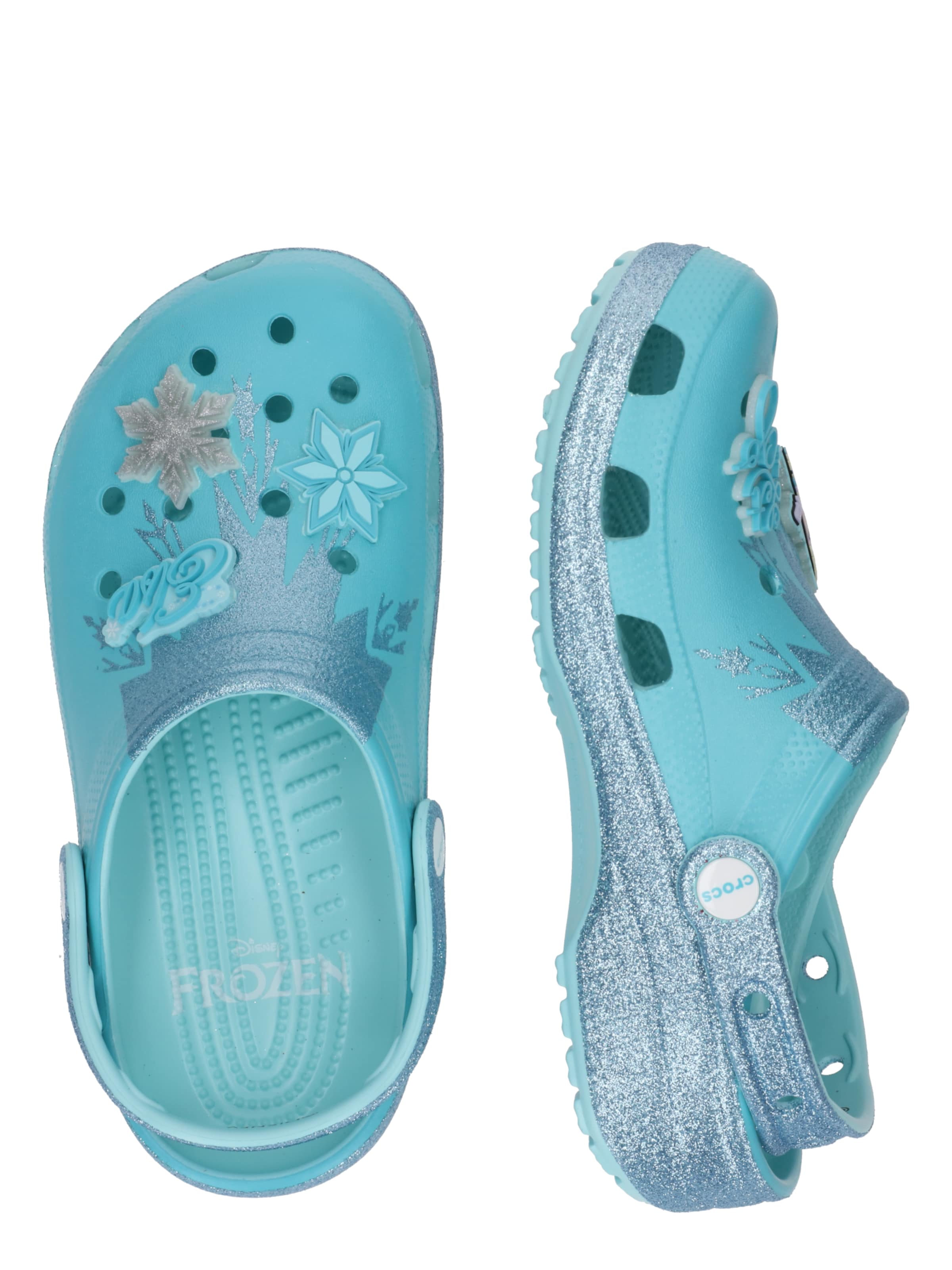 Crocs Сандалии 'Frozen Elsa Classic' в неоново-синем, крапчато-синем цвете — фото 2