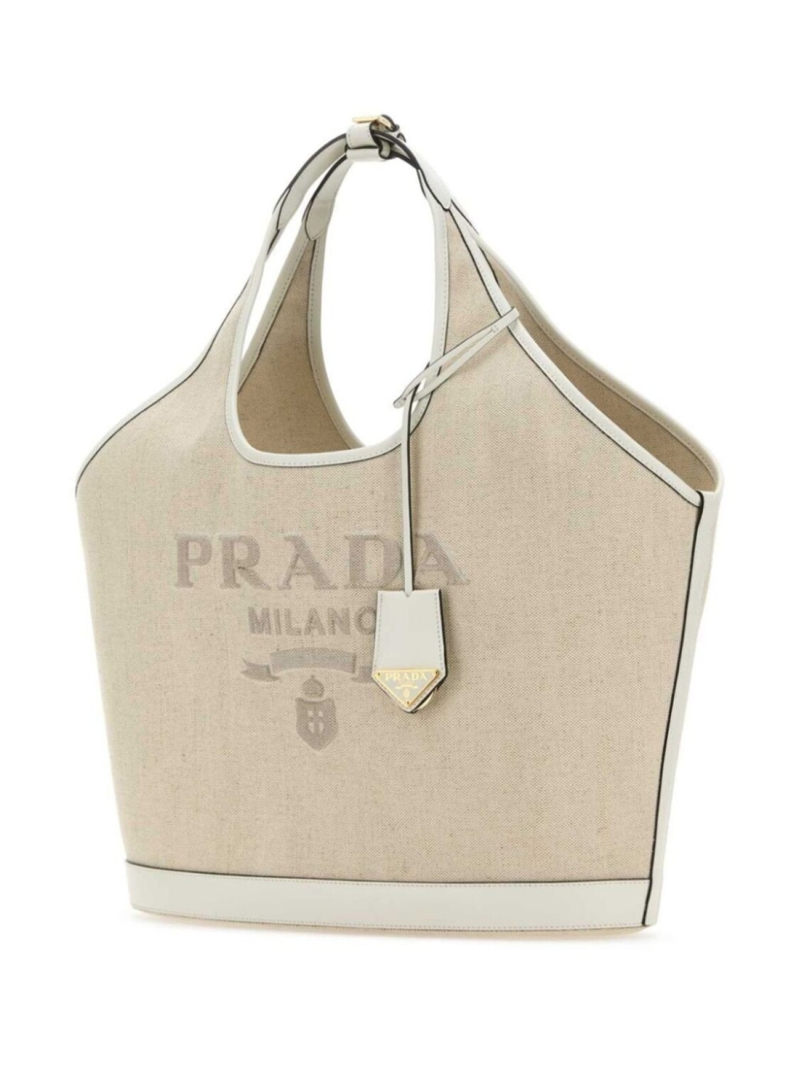 Холщовая сумка-тоут Prada, нейтральный цвет — фото 3