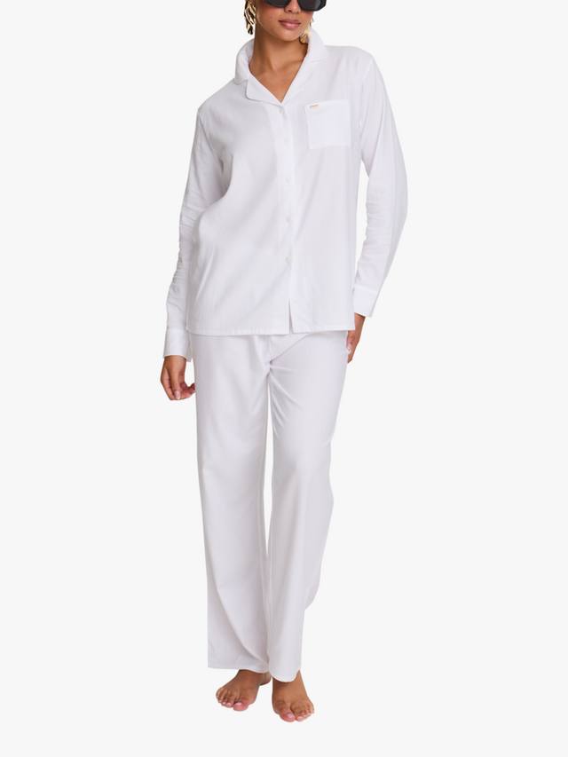 

Традиционный пижамный комплект с пуговицами Pretty You London, White