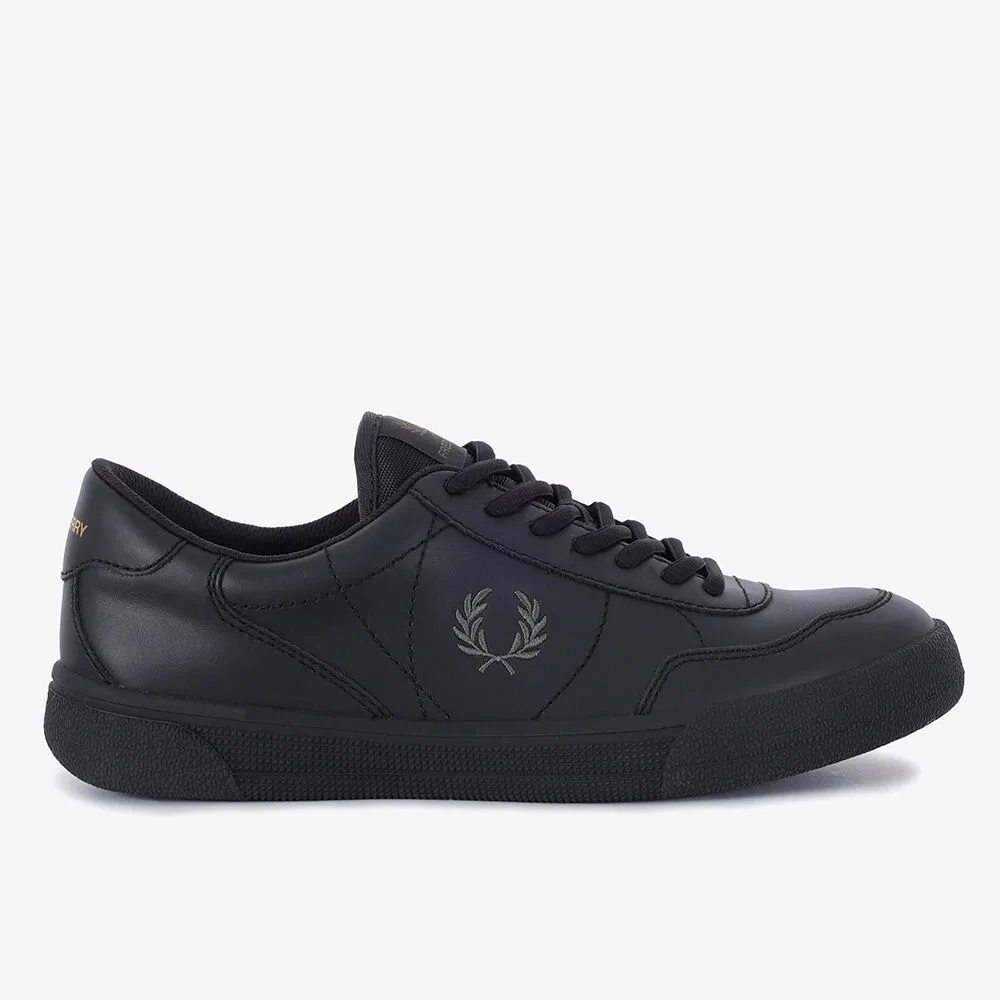 Мужские низкие кроссовки B11 Leather чёрно-зелёные от Fred Perry