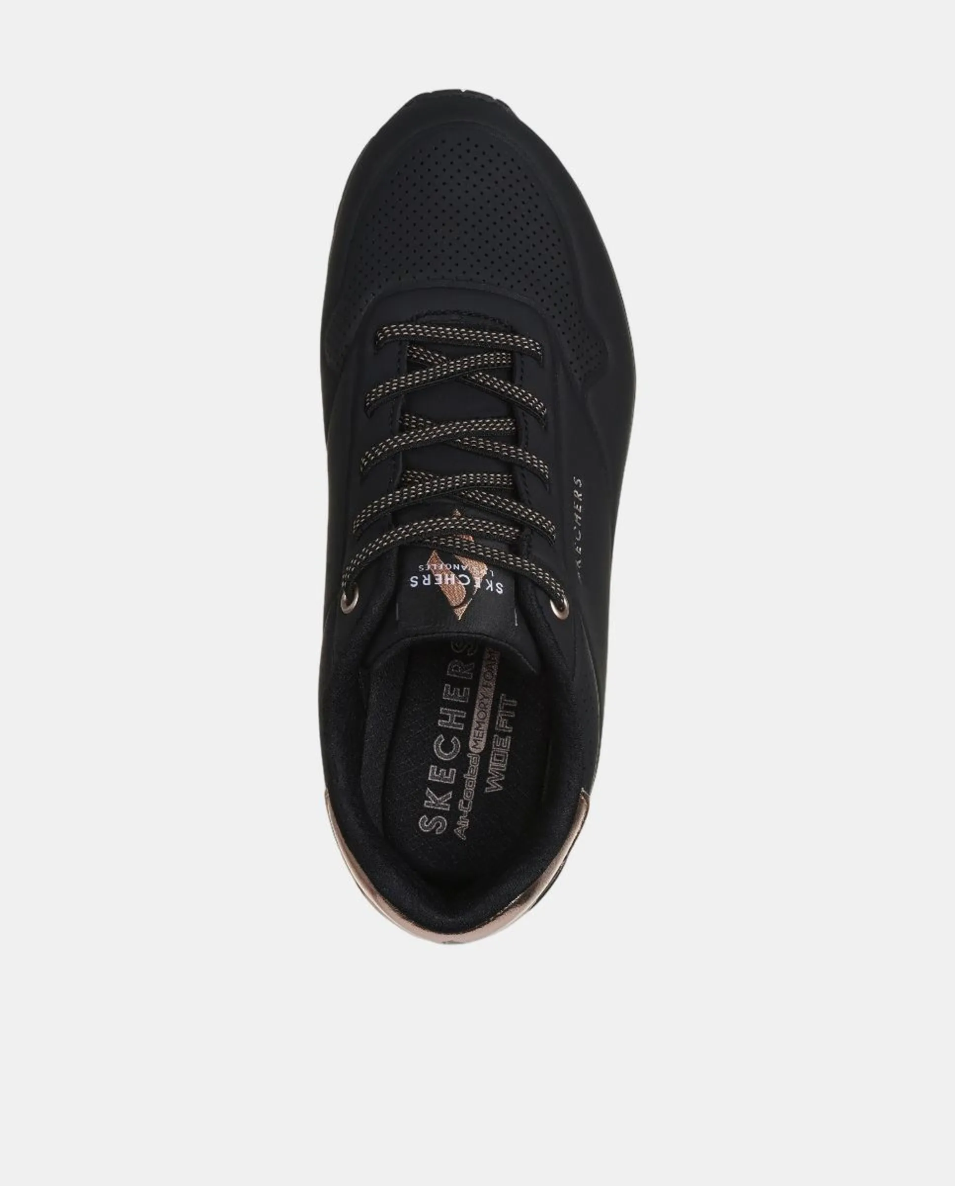 Женские кроссовки из кожи с воздушной камерой Skechers, черный — фото 3