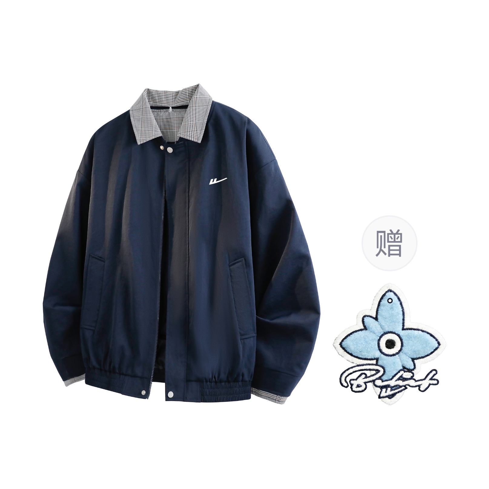 

Куртка женская Lapel Moderate Workwear WARRIOR, темно-синий[free diy brand merch]