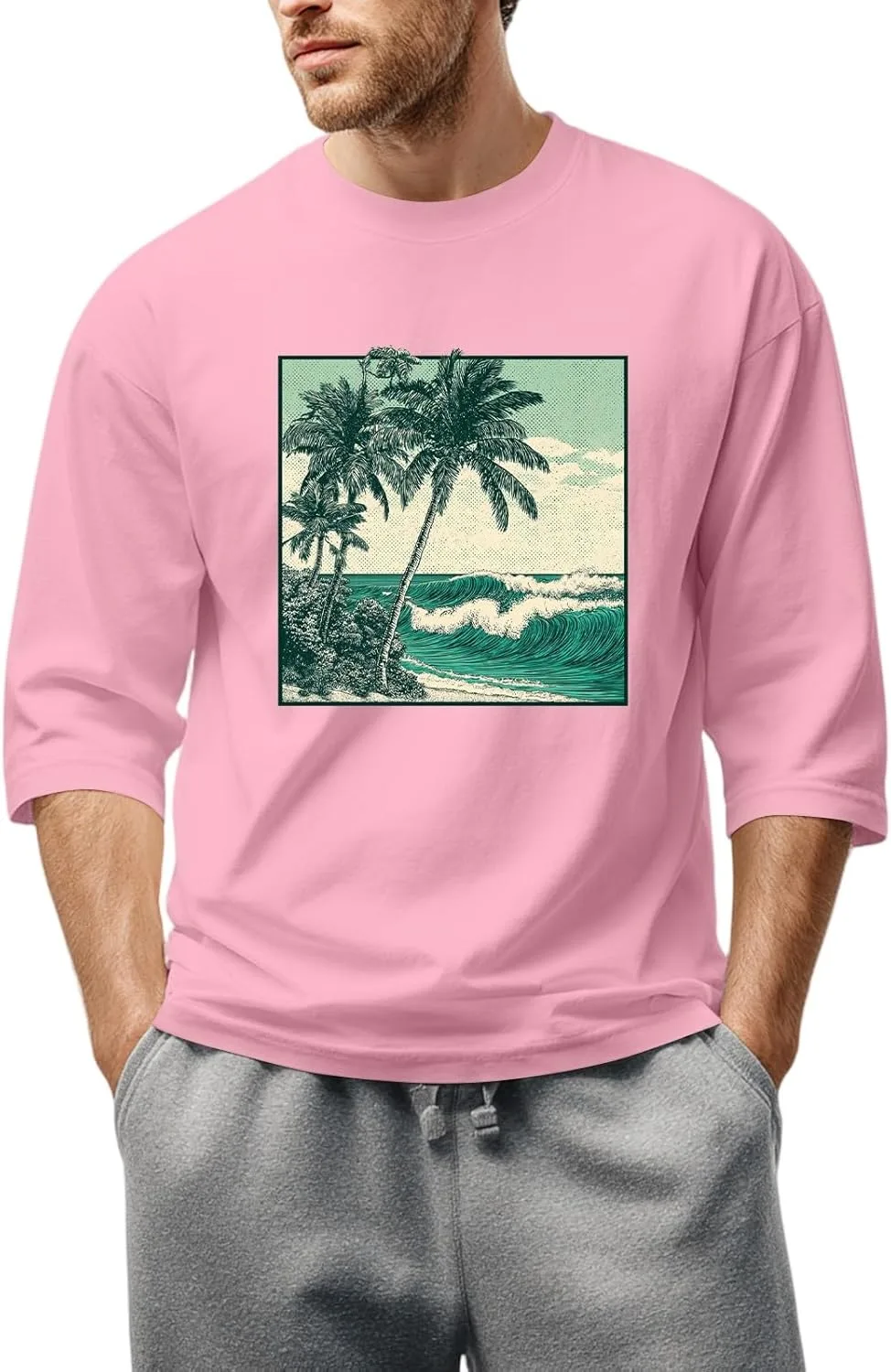 

Футболка для мужчин с 3/4 рукавом и 2D принтом Kvsozwuty