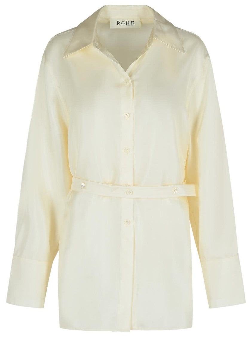

Шелковая рубашка кремового цвета Cream Silk Shirt Róhe