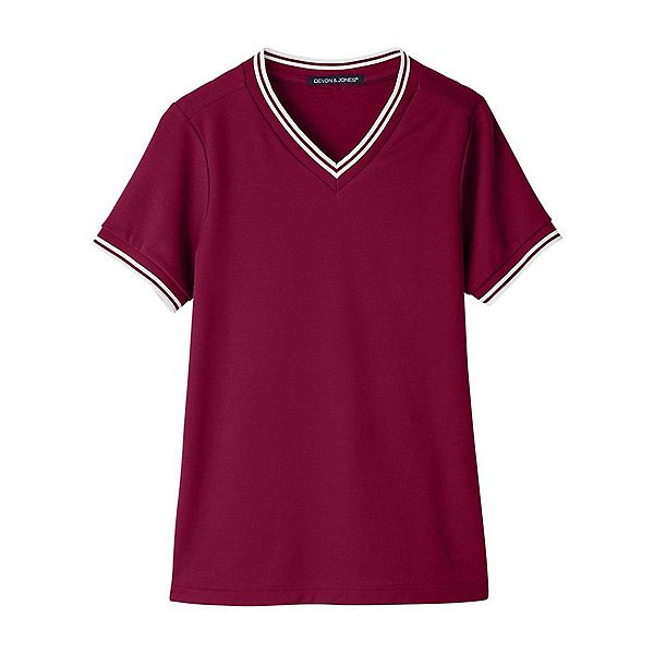 

Женская футболка V-образного выреза Crownlux Performanceplaited Devon & Jones, Burgundy And White, Белый, Женская футболка V-образного выреза Crownlux Performanceplaited Devon & Jones, Burgundy And White