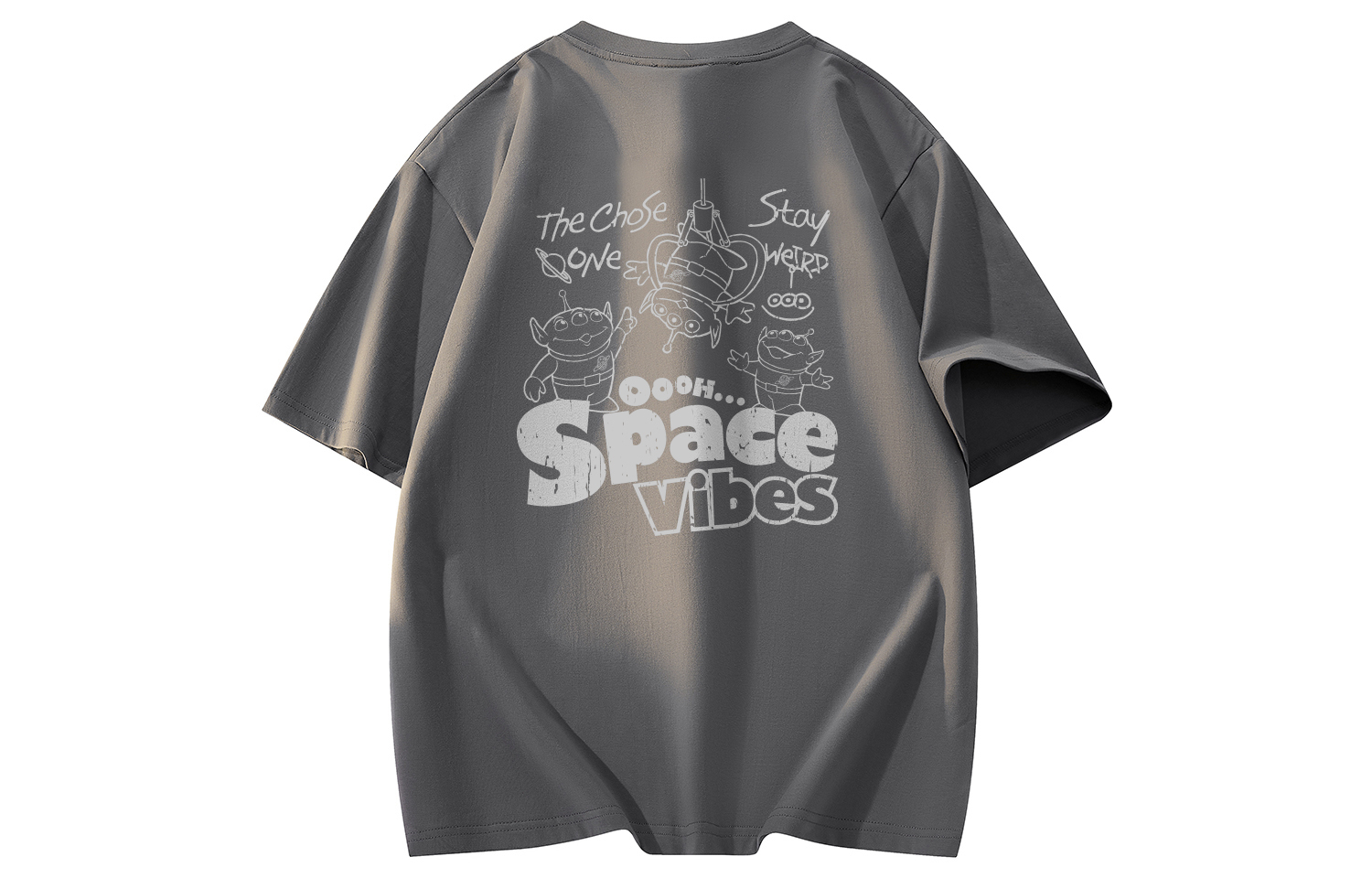 

Футболки унисекс с круглым вырезом, тонкие, плотные Disney, темный серый