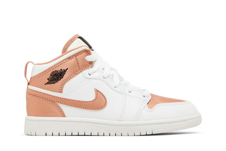 Кроссовки Air Jordan Air Jordan 1 Mid PS 'White Rose Gold', белый — фото 2