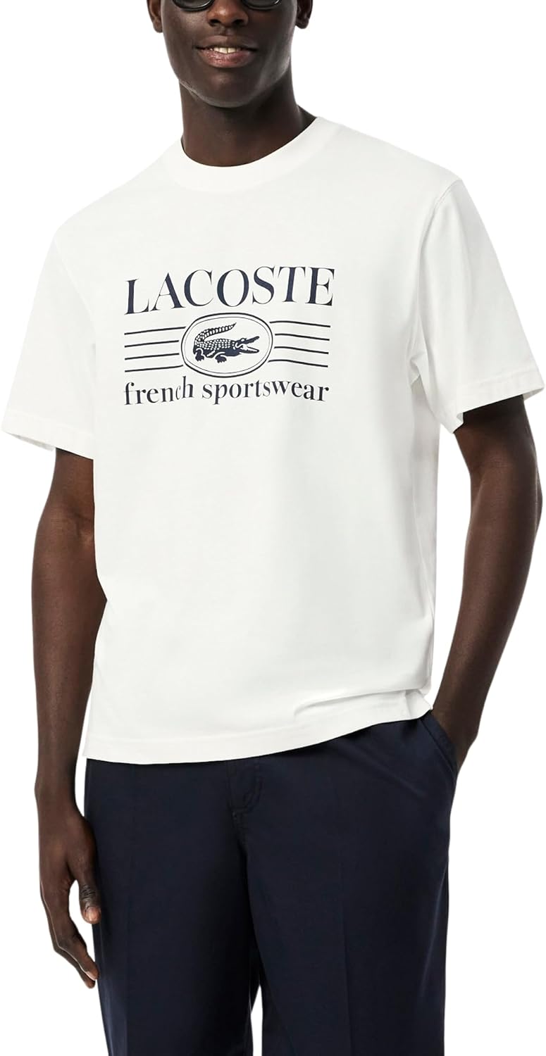 

Мужская футболка Lacoste Classic Fit с французским спортивным принтом, White, Белый, Мужская футболка Lacoste Classic Fit с французским спортивным принтом, White