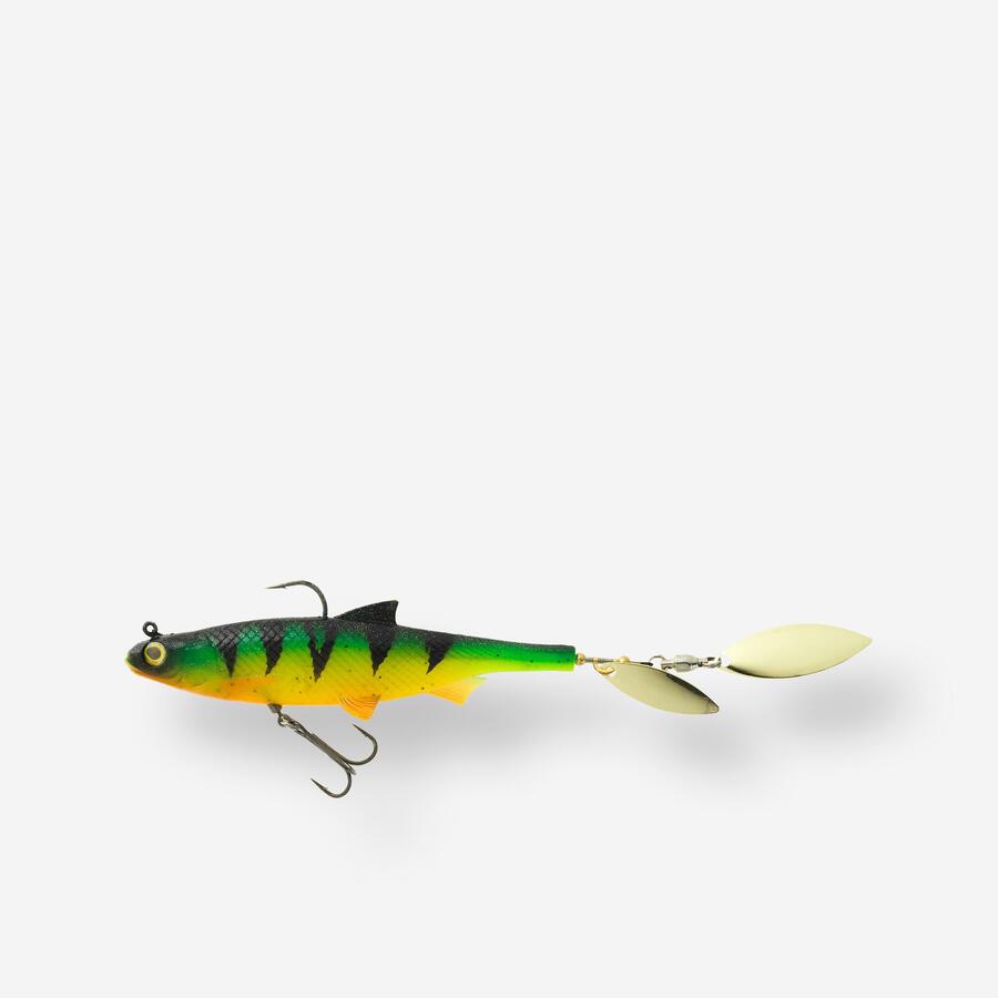 

CAPERLAN Мягкая приманка Shad с вращающимися лепестками Roachspin 120 Firetiger для спиннинговой рыбалки