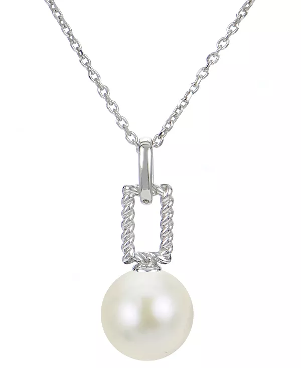 

Ожерелье с квадратным кулоном из культивированного пресноводного жемчуга (9 мм) из стерлингового серебра, 16 дюймов + 2-дюймовая удлинительная вставка Macy'S, silver