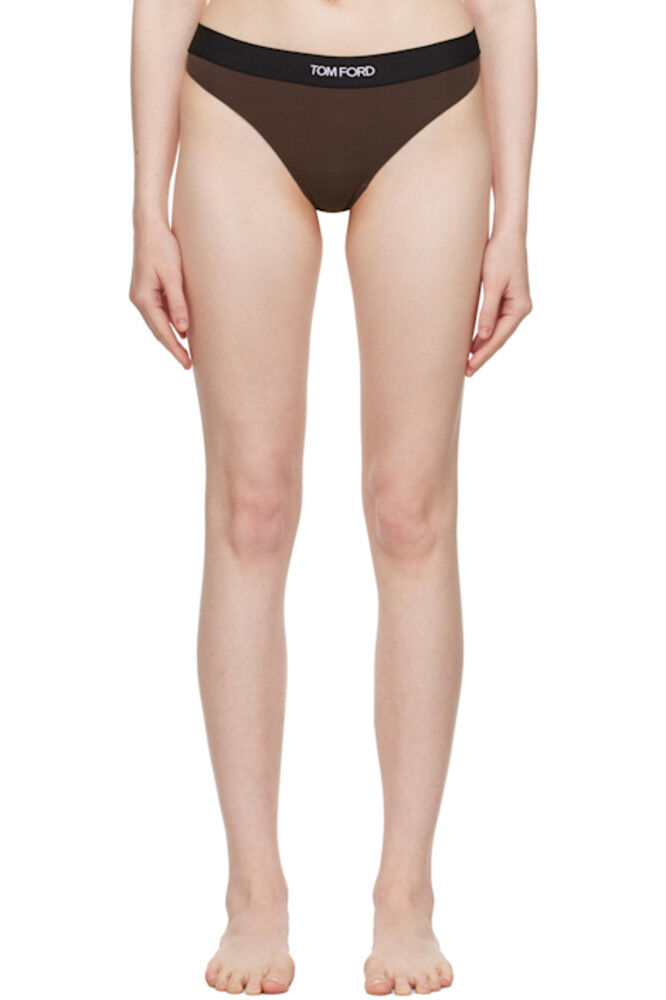 

Коричневые фирменные стринги из модала TOM FORD