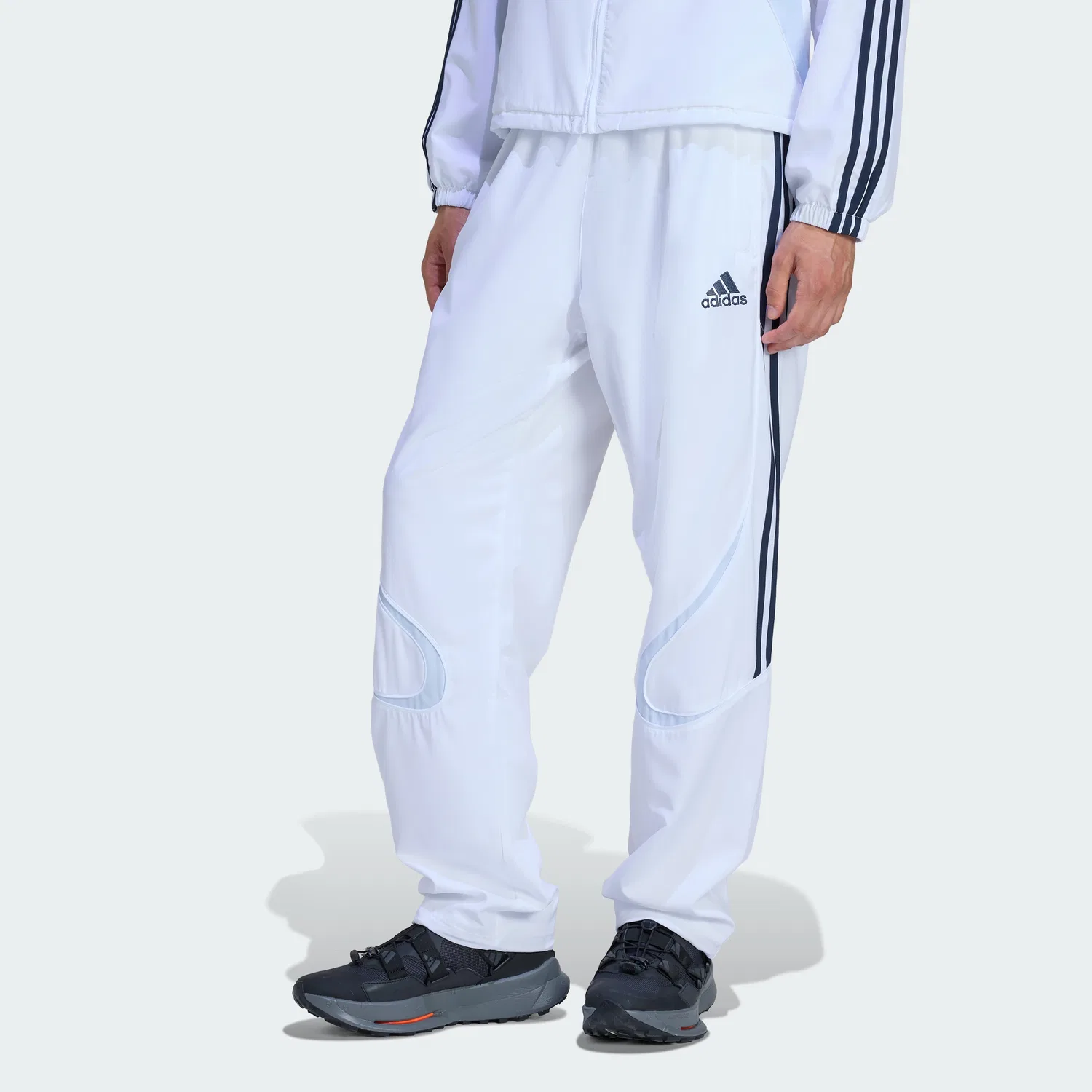 Мужские спортивные брюки Adidas Teamgeist Adicolor, белые с голубым