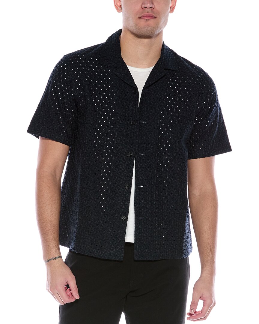 

Рубашка жаккардовая rag & bone Avery Resort Diamond, синий