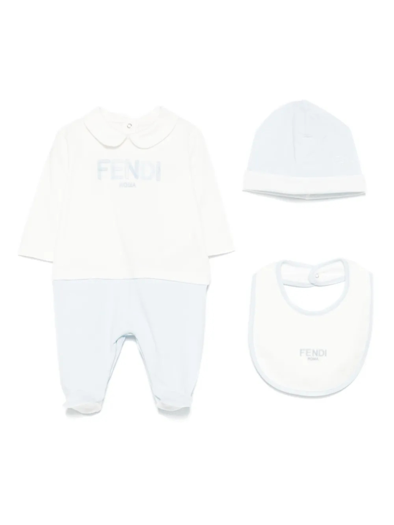 

Пижамный комплект с вышитым логотипом Fendi Kids, белый