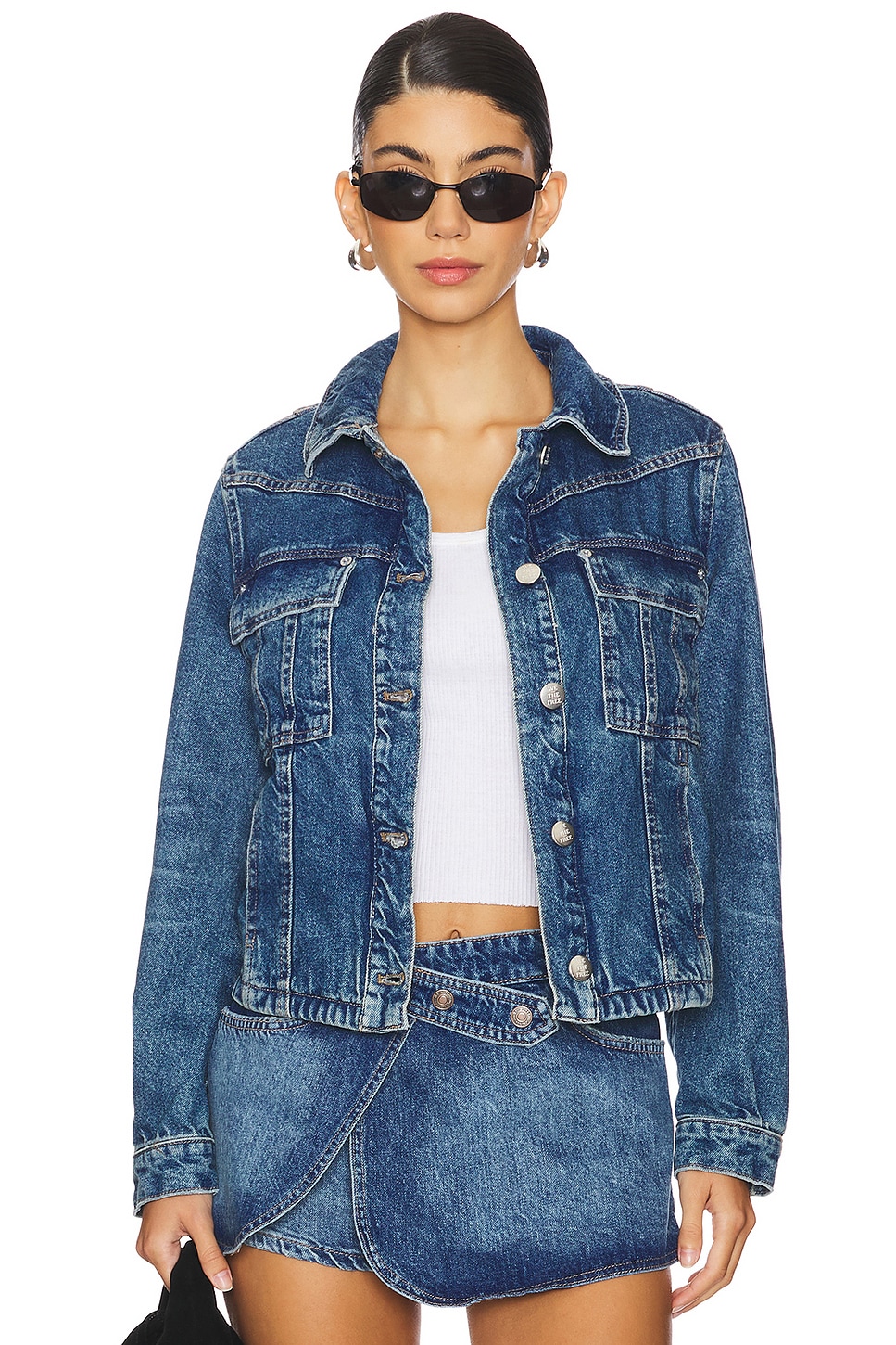 

Free People куртка из нефритовой джинсовой ткани Free People, цвет high dive