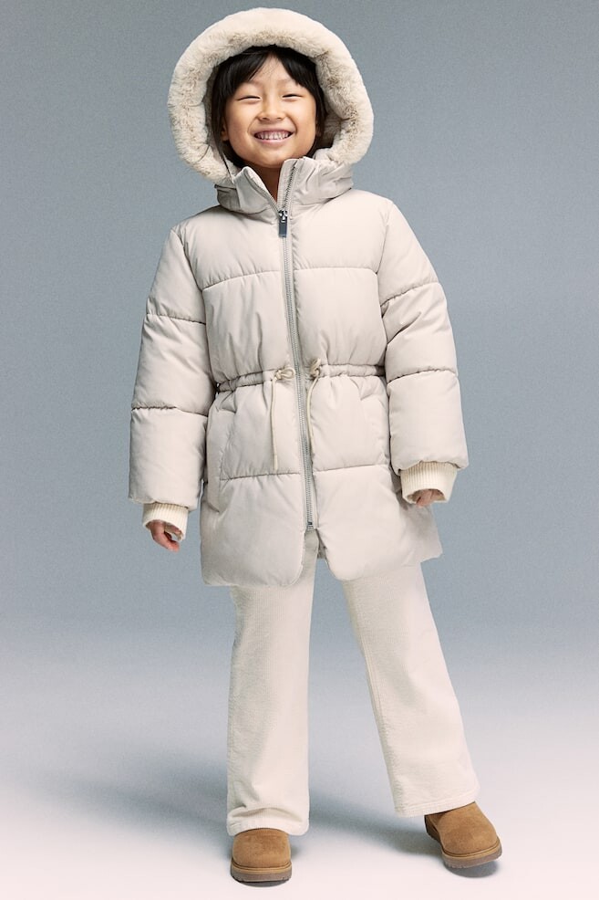 

Пуховик с капюшоном H&M, бежевый