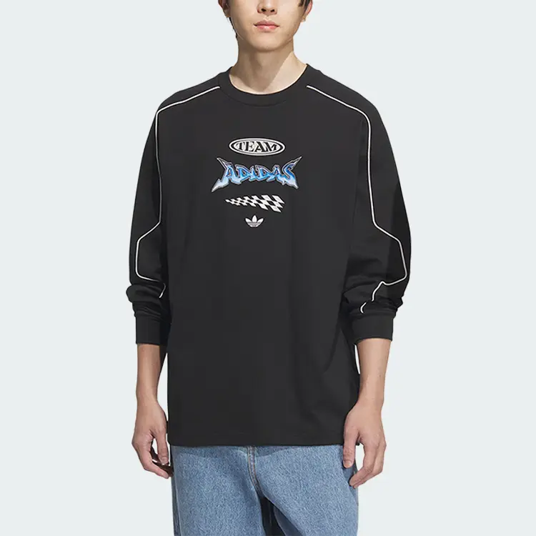Adidas Originals Футболка SS25 RAC CREW U Unisex Black — фото 3