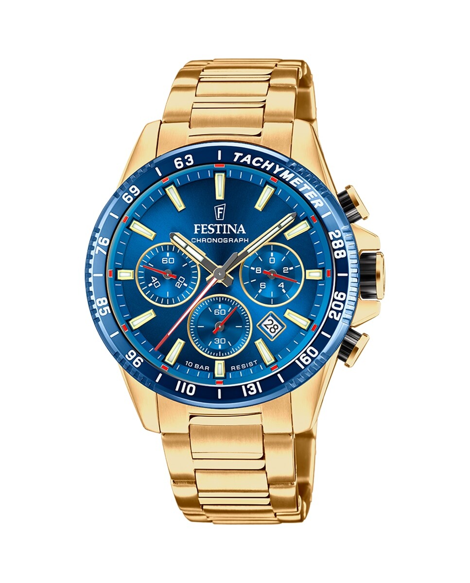 

Мужские часы F20634/3 Timeless Chronograph из золотой стали Festina, золотой